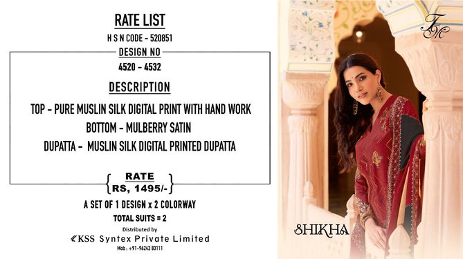 Shikha By T And M Muslin Printed Dress Material Wholesale Price In Surat

